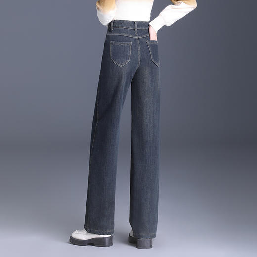加绒牛仔裤宽松休闲裤，时尚气质阔腿裤宽松厚款长裤MYX-3352 商品图2