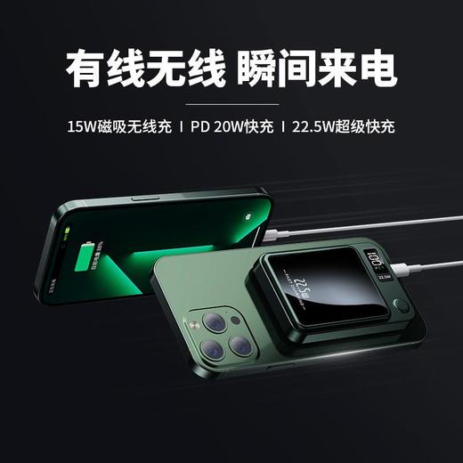 便携无线快充磁吸Magsafe移动电源双向闪充超薄充电宝 商品图0