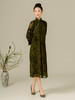 荷言GL 江畔 墨绿色浮雕质感烂花丝绒旗袍连衣裙复古长衫 商品缩略图4