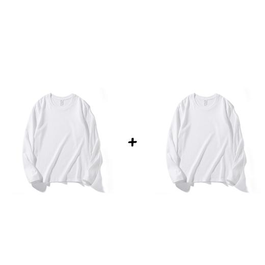 薛继业水墨猫230G重磅新疆长绒棉长袖 短袖白T恤纯男女圆领t桖 商品图7