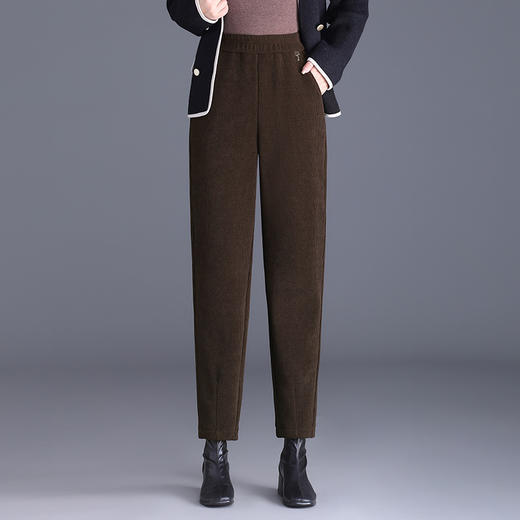 加绒保暖九分锥形裤，冬款松紧腰宽松休闲洋气加厚哈伦裤MYX-QQ6583 商品图1