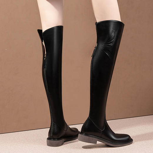 日常百搭，低跟纯色长靴HY-H3274 商品图3