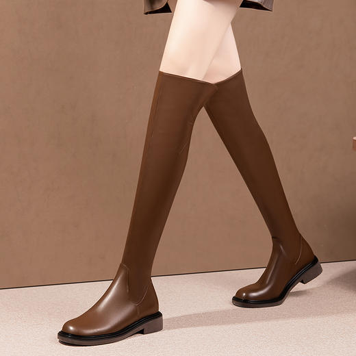 日常百搭，低跟纯色长靴HY-H3274 商品图6