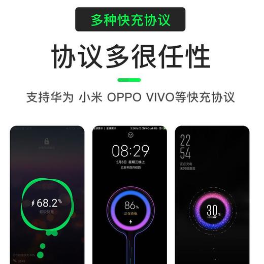 5A一拖三数据线适用华为超级快充OPPO闪充苹果三合一充电线礼品 商品图2