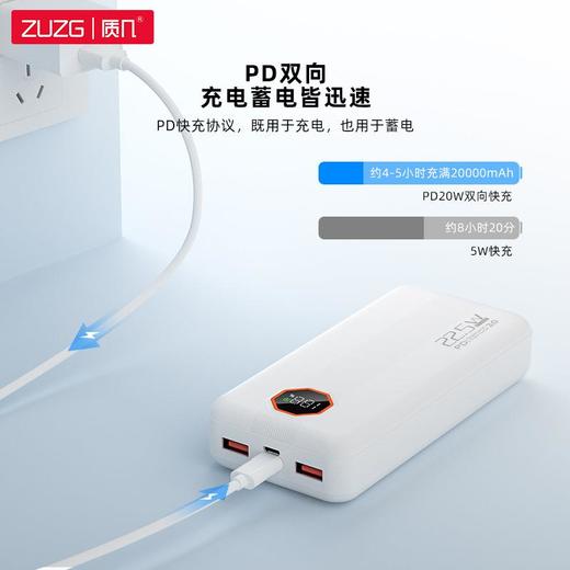 大容量20000超级快充充电宝 数显双向快充10000毫安移动电源 商品图2