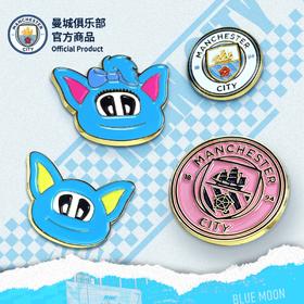 曼城俱乐部官方商品 | 吉祥物队徽胸针足球球迷月宝月光金属徽章