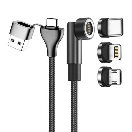 新款540度旋转PD磁吸线二拖三磁吸线适用typc快充华为苹果数据线 商品图4