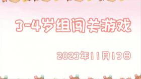 2023.11.13 3-4岁组闯关游戏