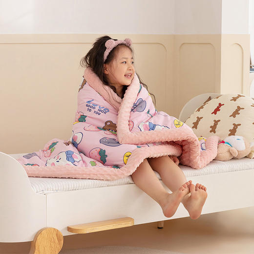 【A类标准安全满满，看着软盖着暖！】儿童被子婴儿棉被，宝宝新生春秋幼儿园冬季小盖毯豆豆绒加全棉被套-QQ 商品图2