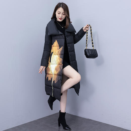冬季新款，棉衣女中长款加厚印花棉服宽松棉袄外套HR-XMRS2379 商品图4