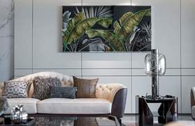 中洲公馆同款 客厅电视背景墙家大业大装饰画