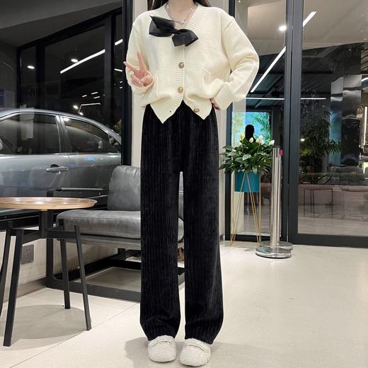 【YW】无忧购冬季加绒加厚抱抱绒奥利绒抗寒垂坠感宽松显瘦直筒甜筒裤 2289 -22106（截单后7天发货) 商品图4