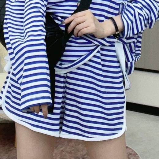 3-1潘依绣丁丁宠粉 丁丁推荐  定制松紧腰条纹针织短裤  W-6787 商品图2