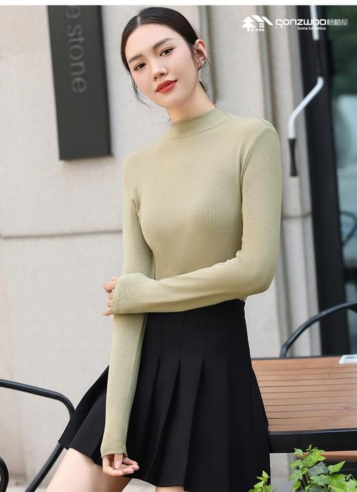 特价秒杀不退换-松植屋腈纶羊绒蛋白打底衫女内搭秋冬新款半高领保暖长袖上衣 商品图2