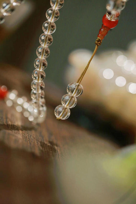 盛唐牡丹|天然白水晶108颗手持佛珠 商品图2