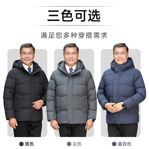 回力爸爸羽绒服男冬季2023新款加绒加厚鸭绒保暖中老年羽绒服229Y 商品图4