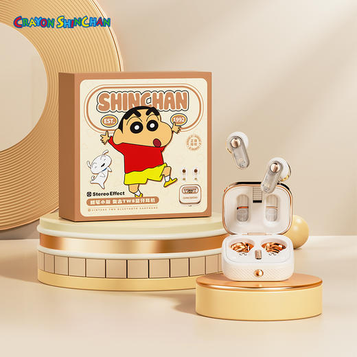 ROCK 蜡笔小新  复古系列TWS蓝牙耳机 米白色 商品图5