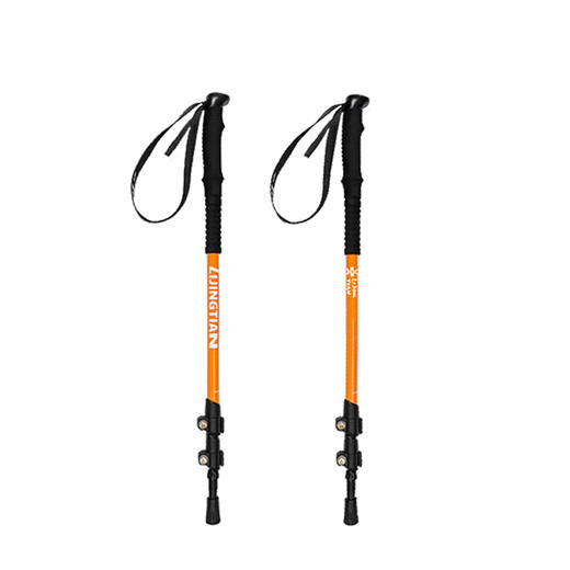 力丼田儿童户外辅助系统 登山徒步橙色登山杖 铝合金三截外锁调节 L222B003 商品图10