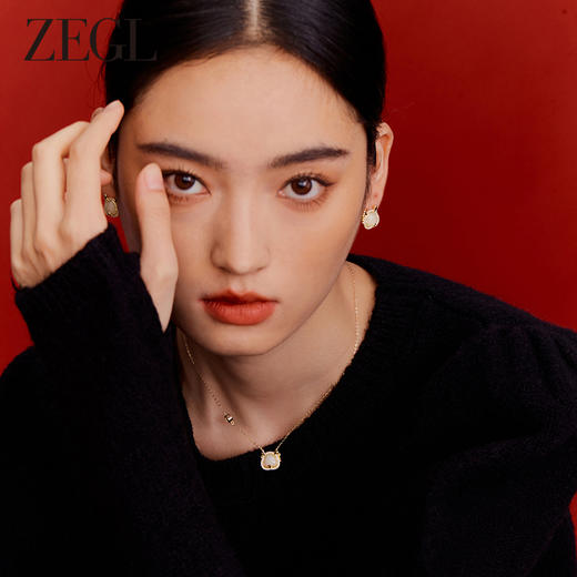 ZEGL设计师本命年龙系列福龙和田玉耳环女小众S925银耳钉新年耳饰 商品图1