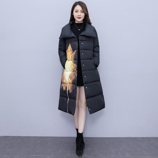 冬季新款，棉衣女中长款加厚印花棉服宽松棉袄外套HR-XMRS2379 商品图1