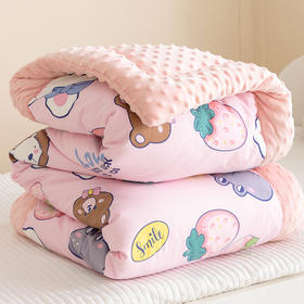 【A类标准安全满满，看着软盖着暖！】儿童被子婴儿棉被，宝宝新生春秋幼儿园冬季小盖毯豆豆绒加全棉被套-QQ