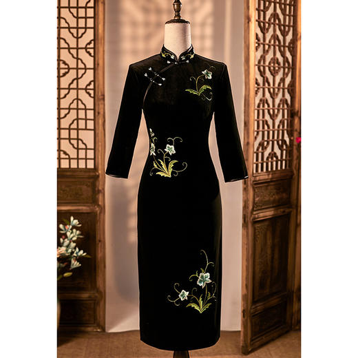 DXJ 百草年轻高贵旗袍裙 商品图2