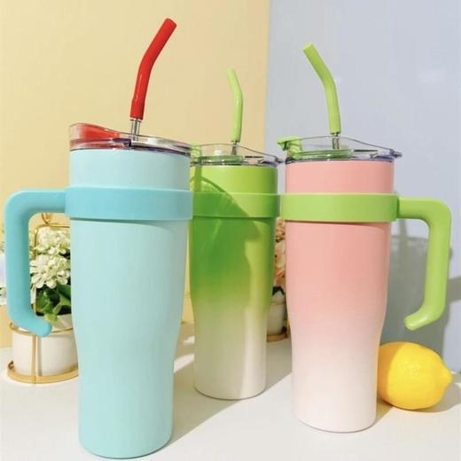 保冷杯冰霸杯巨无霸保温杯大容量高颜值男女生大号吸管杯子 商品图7