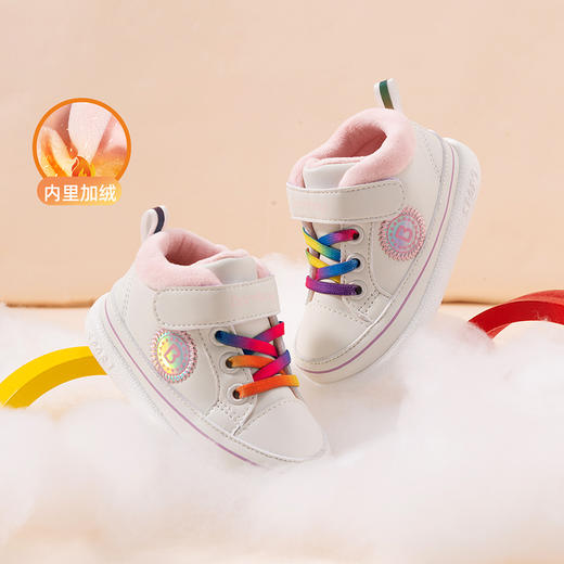 贝贝怡童鞋秋冬新款男女童加绒保暖宝宝鞋时尚机能学步鞋234X503 商品图3