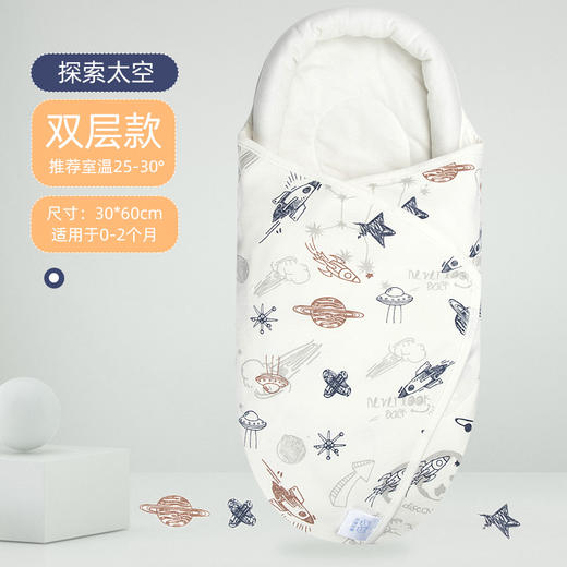 【新生襁褓！防风保暖】包被婴儿秋冬季初生新生儿宝宝，a类纯棉包单抱被婴幼儿用品，U型保护圈，魔术贴防刮，温柔包覆 安心呵护 hh 商品图8