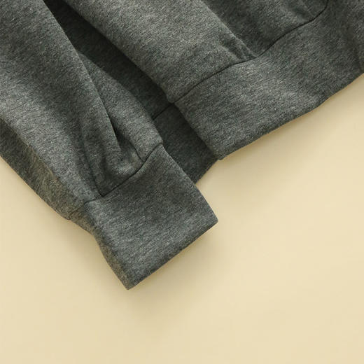 TG-TG03S276真丝拉绒圆领卫衣女秋冬慵懒风高级感宽松厚桑蚕丝上衣外套 商品图3