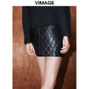 VIMAGE纬漫纪冬季新款高腰时尚包臀皮裙短裙半身裙V2006631 商品缩略图4