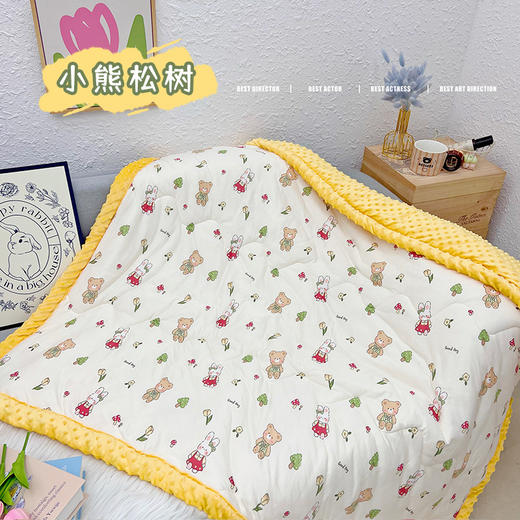 69/元【双面可用，多款颜色可选！】2023新款豆豆绒被子120*150cm被套新生婴儿宝宝幼儿园春秋四季通用毯聚，为宝宝带来温馨的睡眠体验。 商品图6