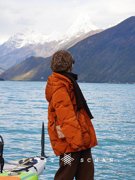 【双倍积分】PETIT SCHAN小闪 CLO#388 winter glaze 冬日琉璃 90白鹅绒高充绒量立领连帽中长款羽绒服 商品图8