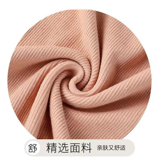 RY-R09206秋冬加绒加厚保暖上衣螺纹修身秋衣面膜打底衣蕾丝圆领长袖打底衫 商品图3