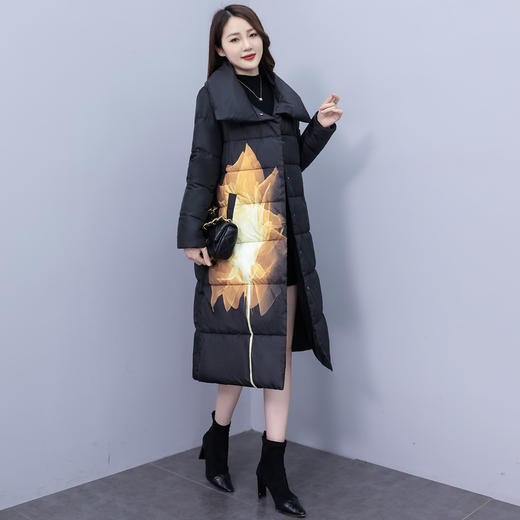 冬季新款，棉衣女中长款加厚印花棉服宽松棉袄外套HR-XMRS2379 商品图5