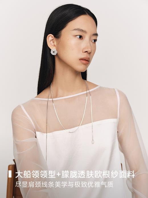 适度透肤小性感 醋毛混纺拼接连衣裙FD474223D 商品图8