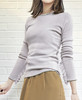 TYNVIE 荷叶边装饰袖口套头针织衫-灰色 商品缩略图0