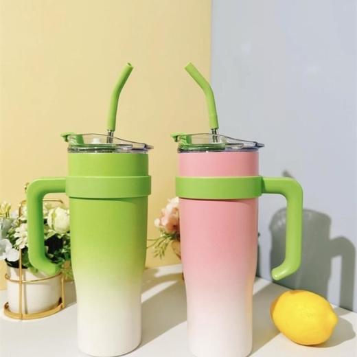 保冷杯冰霸杯巨无霸保温杯大容量高颜值男女生大号吸管杯子 商品图9