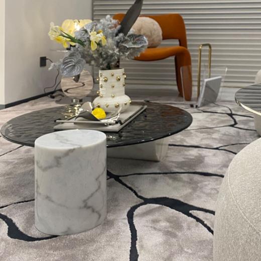 晨熙园客厅艺术玻璃大理石茶几 商品图1