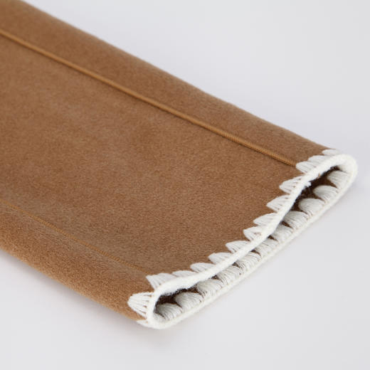 NH938斯尔丽2023冬季新款大翻领手工立体绣边撞色法式浪漫双面呢大衣 商品图4