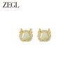 ZEGL设计师本命年龙系列福龙和田玉耳环女小众S925银耳钉新年耳饰 商品缩略图0