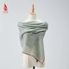 SAINTJOY/上久楷 羊绒围巾  披肩  人字纹清风淡雅边框方巾  FJS23053 商品缩略图1