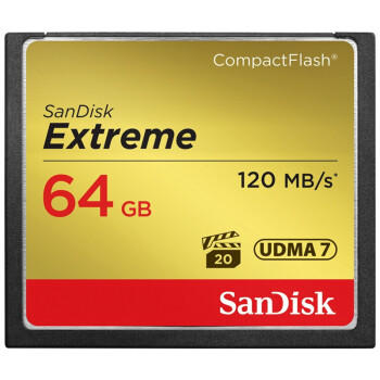 闪迪（SanDisk）64GB CF（CompactFlash）内存卡 UDMA-7 至尊极速存储卡 读速120MB/s 写速85MB/s 单反相机内存卡 商品图0