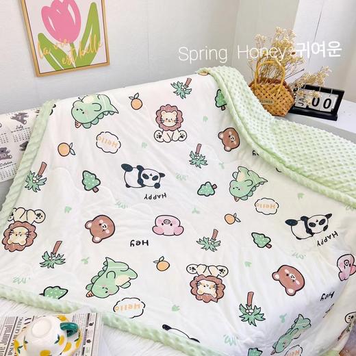 69/元【双面可用，多款颜色可选！】2023新款豆豆绒被子120*150cm被套新生婴儿宝宝幼儿园春秋四季通用毯聚，为宝宝带来温馨的睡眠体验。 商品图9