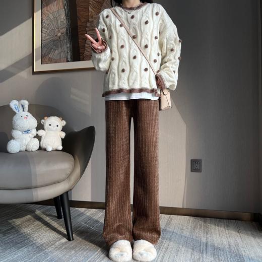 【YW】无忧购冬季加绒加厚抱抱绒奥利绒抗寒垂坠感宽松显瘦直筒甜筒裤 2289 -22106（截单后7天发货) 商品图1