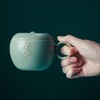 万仟堂 平安办公杯 陶瓷水杯马克杯女 创意苹果造型水果茶具 防尘带盖马克杯 大容量水杯 古绿釉 1杯 245ml 商品缩略图5