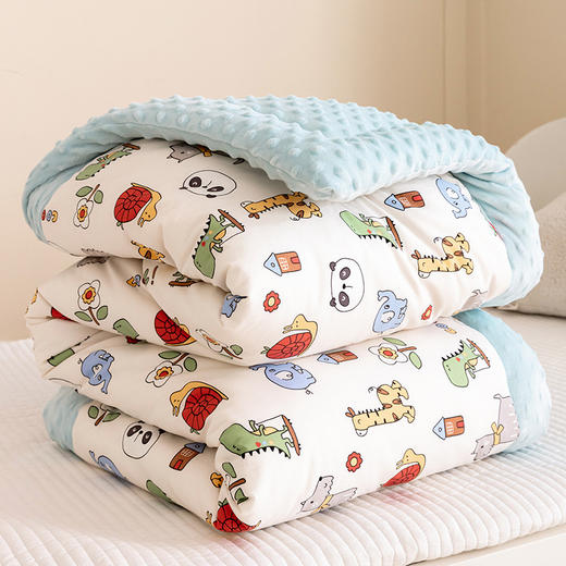 【A类标准安全满满，看着软盖着暖！】儿童被子婴儿棉被，宝宝新生春秋幼儿园冬季小盖毯豆豆绒加全棉被套-QQ 商品图6