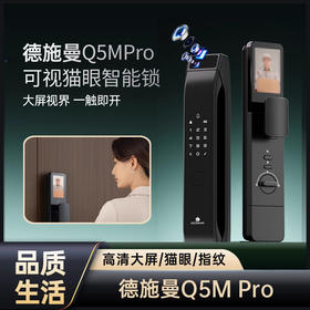 德施曼智能锁指纹锁Q5MPro  家用防盗全自动带屏幕可视猫眼