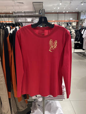 AX ARMANI EXCHANGE 阿玛尼 女士棉质休闲兔子印花圆领长袖T恤