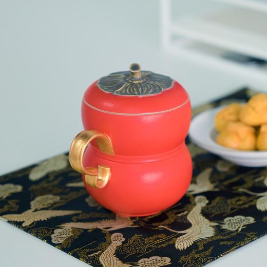 万仟堂 茶杯陶瓷办公杯带盖创意结婚马克杯水果茶具大容量水杯事事如意A 商品图0